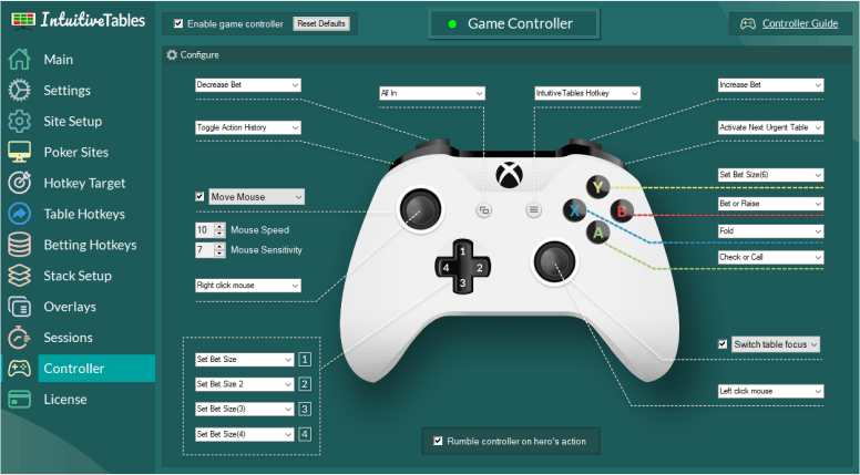 Play online poker with a game controller - IntuitiveTables