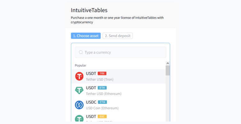 Choose cryptocurrency coin