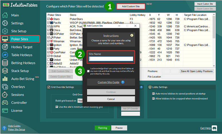 Poker Sites Tab