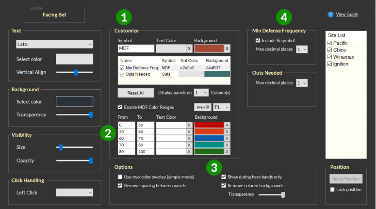 Customize Overlay