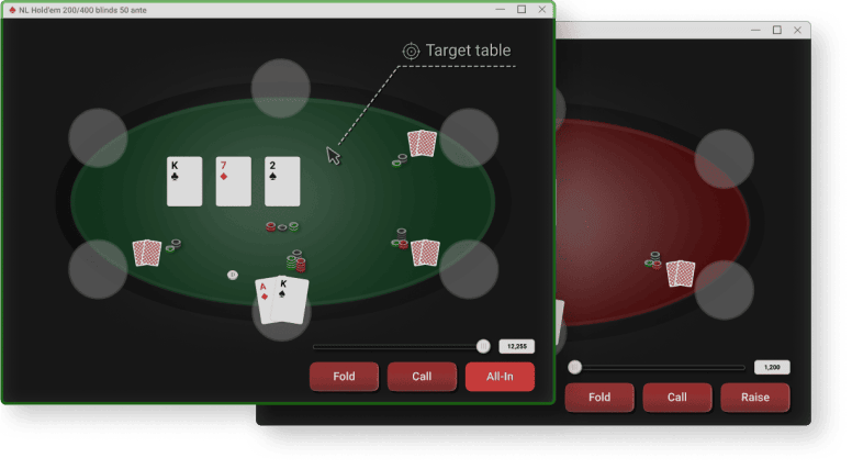 Example poker tables