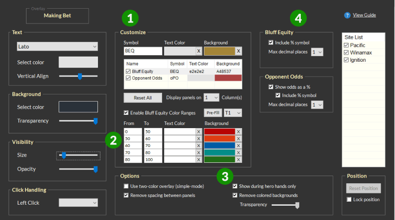 Customize Overlay
