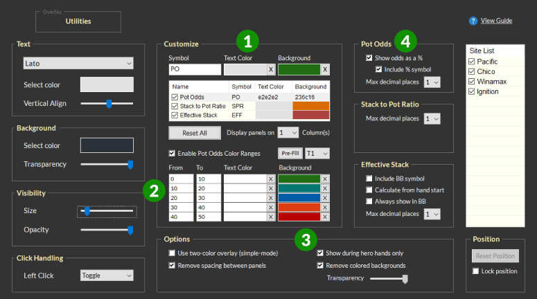 Customize Overlay