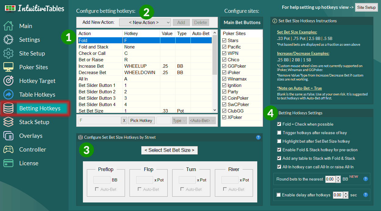 Betting Hotkeys Tab