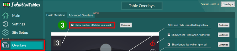 Overlays Tab