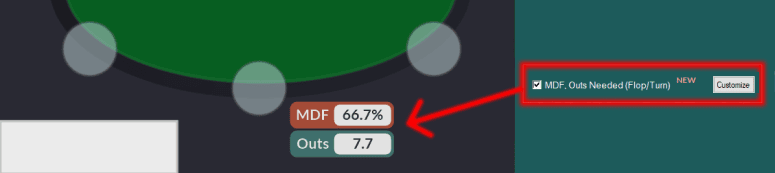 Minimum Defense Frequency (MDF) and Outs Needed Overlay