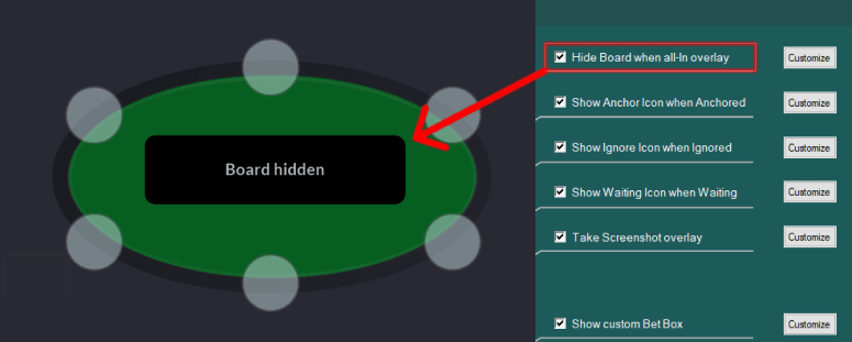 Hide Board when All-In