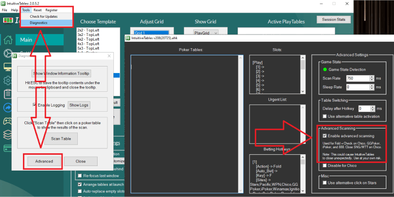Enable Advanced Scanning