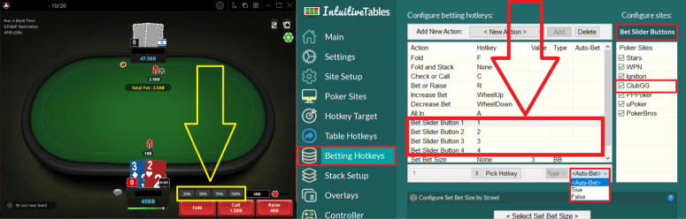 Bet Slider Button hotkeys