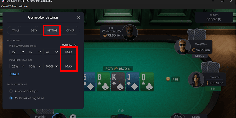 WPT Global hotkeys