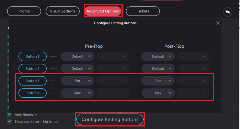 Setup for Betting Hotkeys