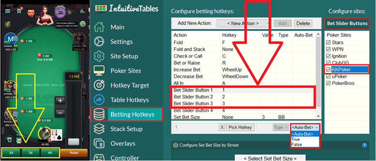 Bet Slider Button hotkeys for KKPoker