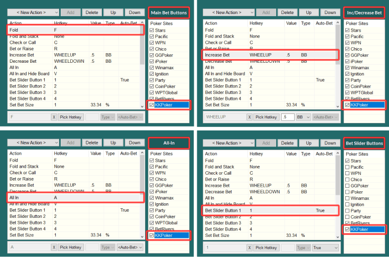Hotkeys for KKPoker