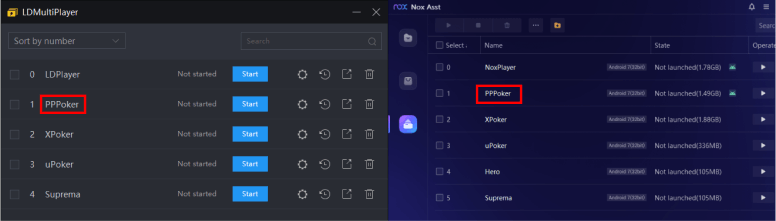LDPlayer PPPoker NoxPlayer PPPoker