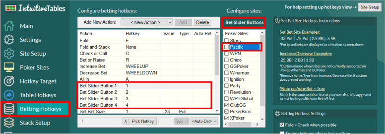 Disable Bet Slider Button Hotkeys