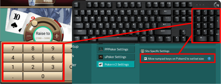 Type numbers into Pokerrr2 bet box