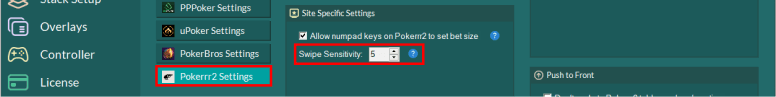 Swipe Sensitivity
