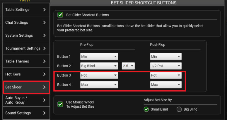 Setup for Betting Hotkeys