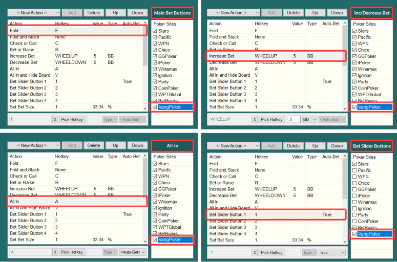Enable hotkeys for VangPoker