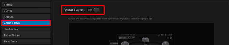 Disable Smart Focus