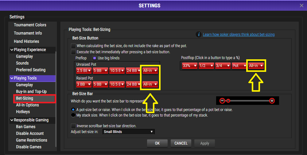 All in hotkey configuration