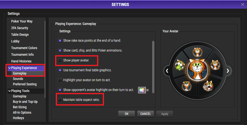 Disable player avatars