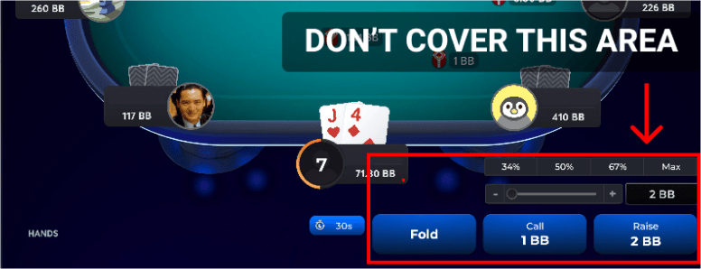 Don't cover betting area