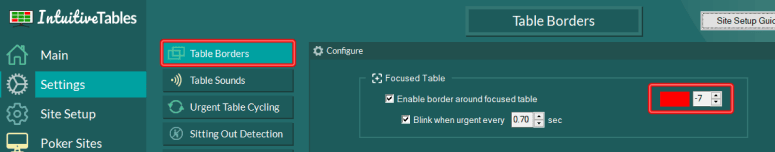 Table borders tab